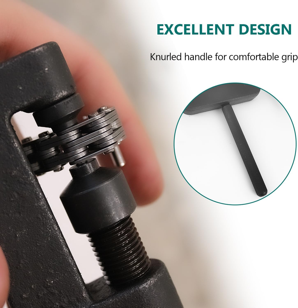 13 Pièces Kit Chaine Moto, Brise Chaîne Outil, Chaîne Rivet Outil, Moto Chaîne Riveteuse Diviseur, Outil de Rivetage, avec 3 Pointes de Séparation, pour Motos, vélo