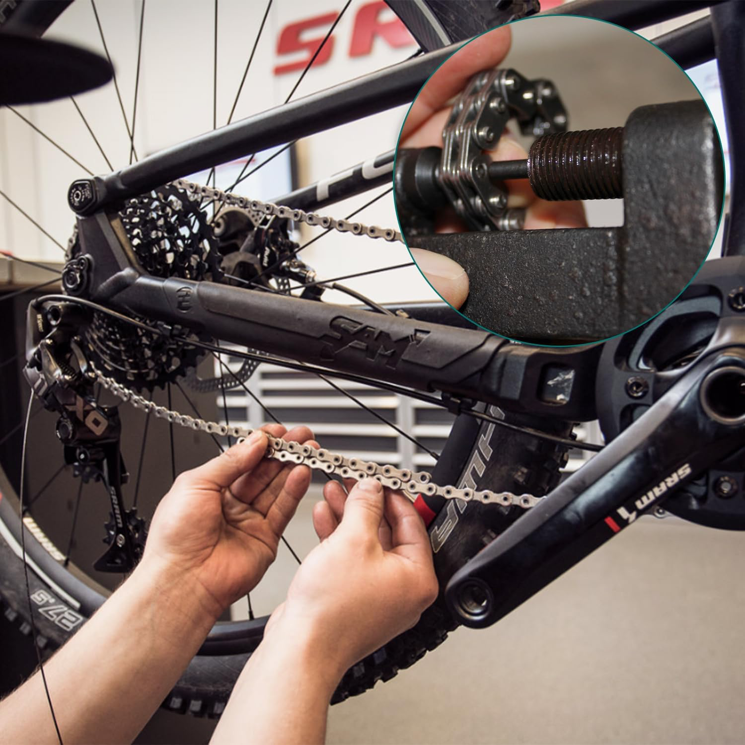 13 Pièces Kit Chaine Moto, Brise Chaîne Outil, Chaîne Rivet Outil, Moto Chaîne Riveteuse Diviseur, Outil de Rivetage, avec 3 Pointes de Séparation, pour Motos, vélo