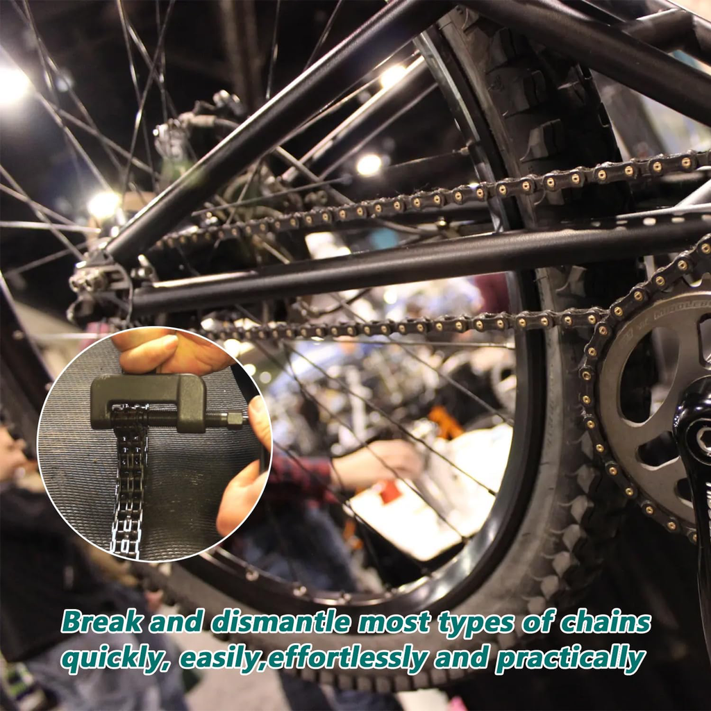 13 Pièces Kit Chaine Moto, Brise Chaîne Outil, Chaîne Rivet Outil, Moto Chaîne Riveteuse Diviseur, Outil de Rivetage, avec 3 Pointes de Séparation, pour Motos, vélo