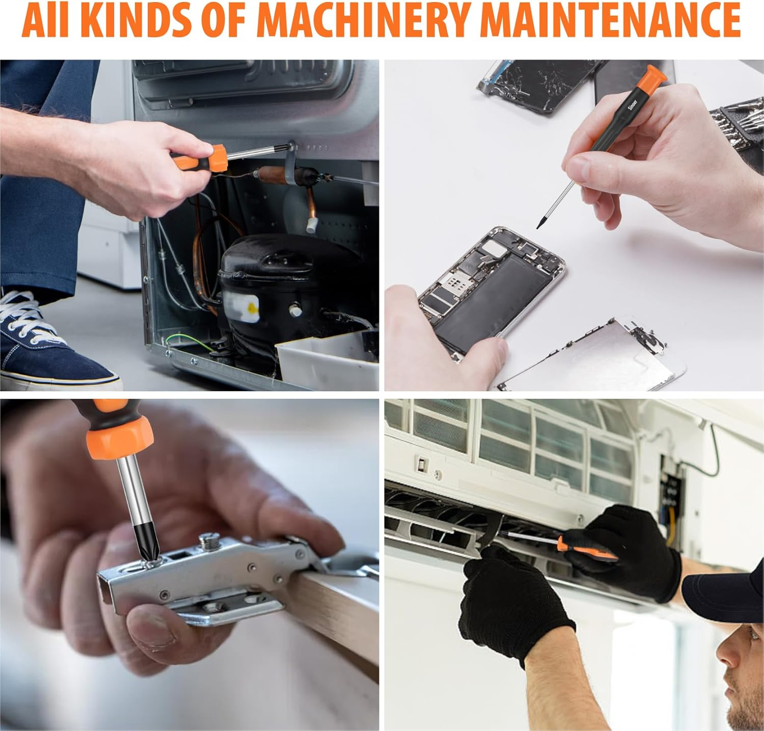 Sinoer Lot de 70 tournevis magnétiques avec étui, comprend des tournevis à fente, Phillips, Torx, hexagonal, carré, pozidriv et tournevis de précision