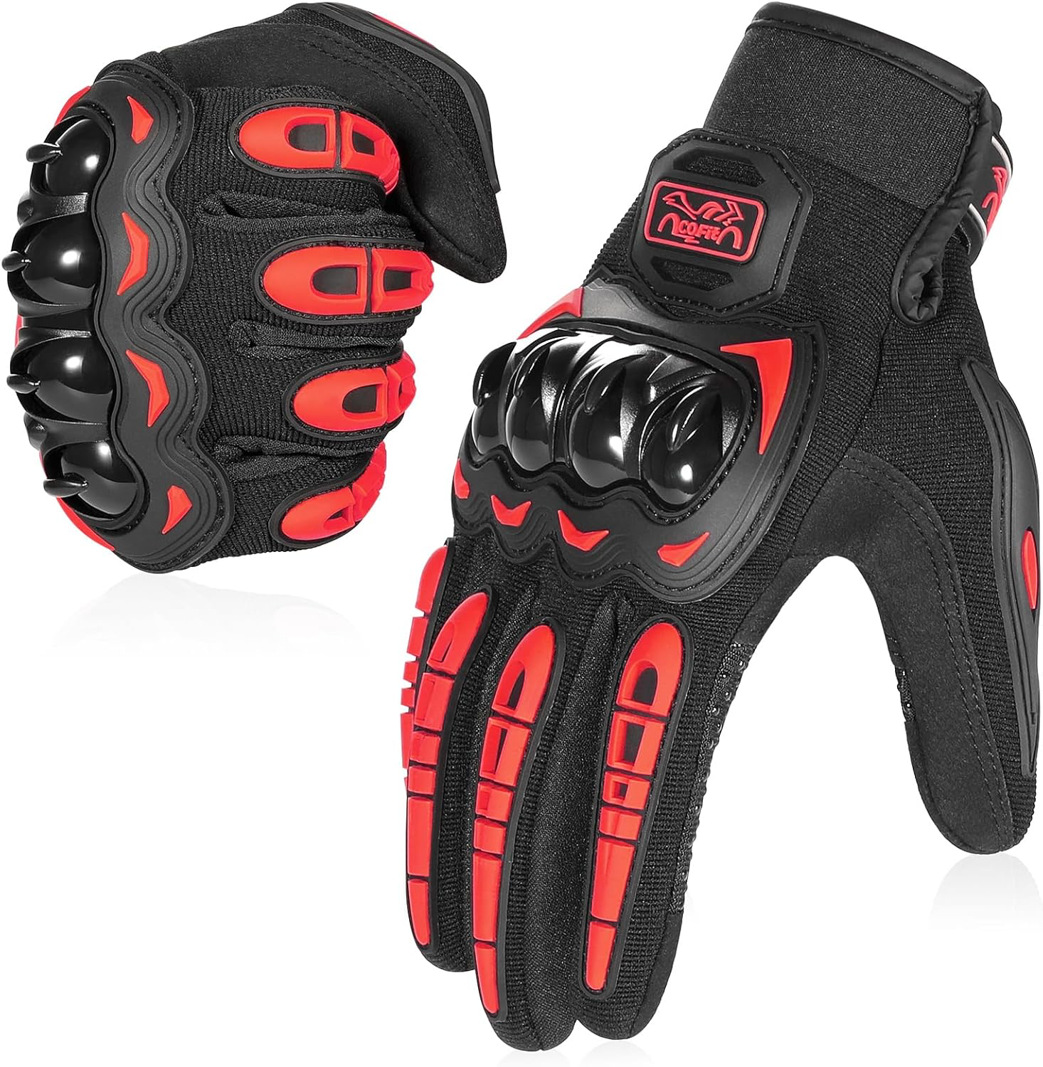 COFIT Gants de Moto, Gants à Écran Tactile Plein Doigt pour la Course de Moto, VTT, Escalade, Chasse, Motocross et Autres Sports de Plein Air