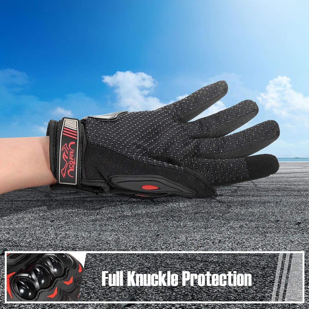 Gants de Moto, Gants à Écran Tactile Plein Doigt pour la Course de Moto, VTT, Escalade, Chasse, Motocross et Autres Sports de Plein Air