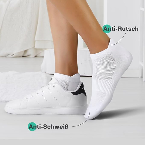 10 Paires Chaussettes Basses Homme Femme, Coton Courtes Chaussettes Basses, Sport Respirant Antiderapante Socquettes