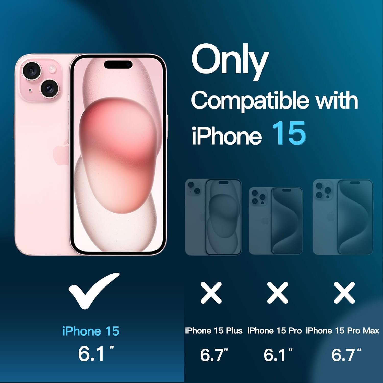 Verre Trempé pour iPhone 15 avec 3 Pièces Protection Écran et 2 Pièces Caméra Arrière Protecteur [Vitre Protecteur 9H Dureté] [Sans Bulles] [Anti-rayures]