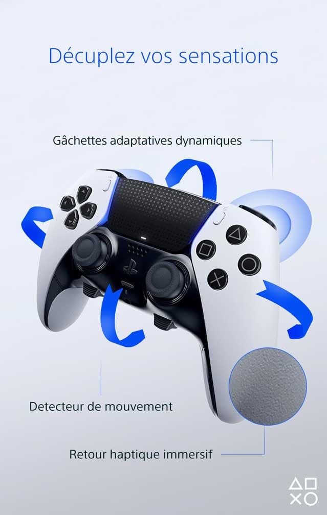 Playstation Sony, Manette 5 DualSense Edge, Sans Fil, Touches Arrière & Joysticks Interchangeables, Gâchettes Réglables