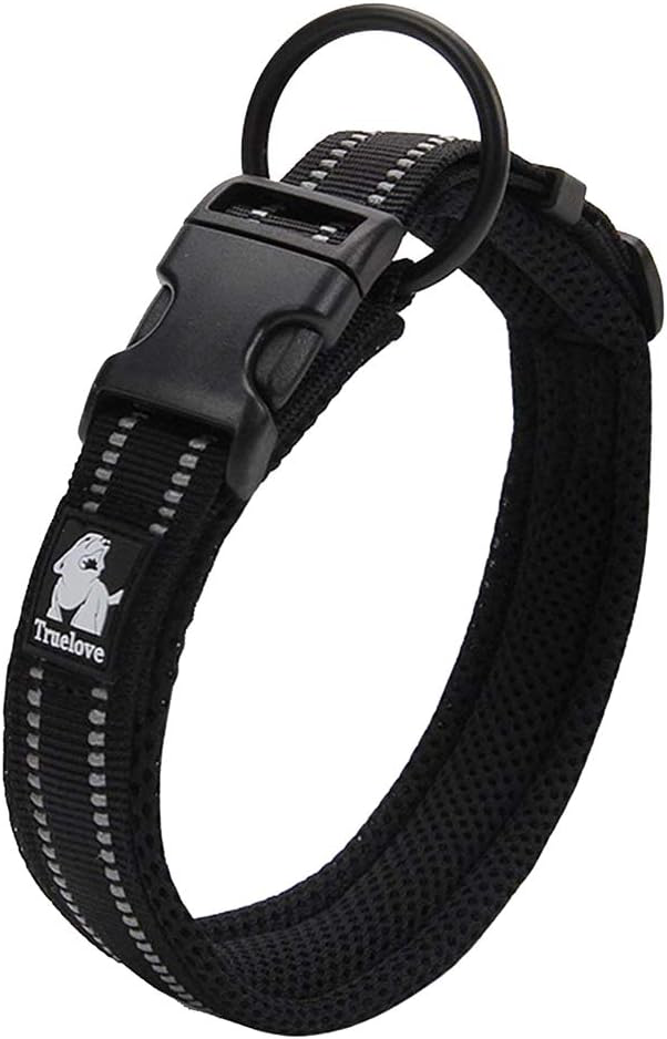 Collier de Chien Réfléchissant Réglable Nylon Solide Confort rembourré Colliers