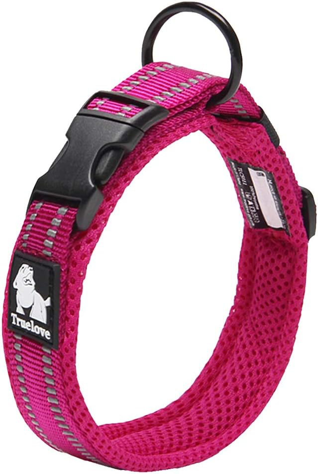 Collier de Chien Réfléchissant Réglable Nylon Solide Confort rembourré Colliers