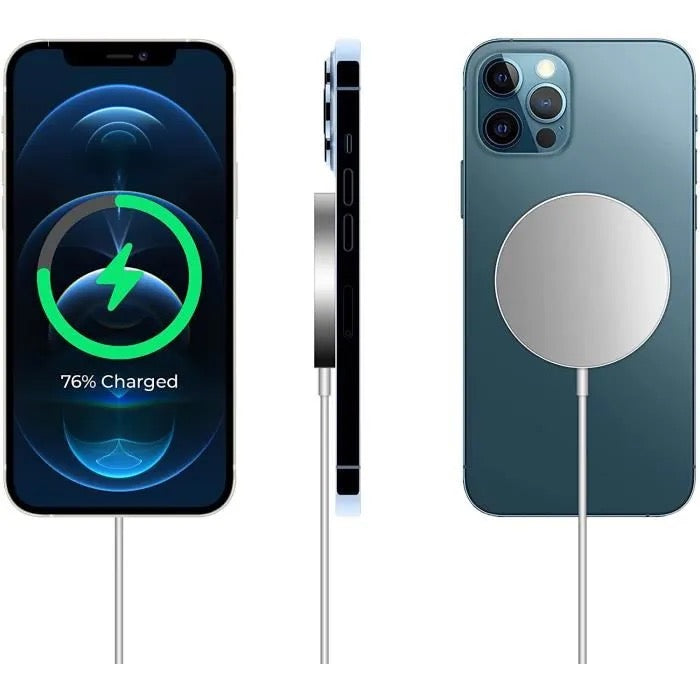 Chargeur pour iPhone【MFi Certifié】15W Chargeur Induction de 1m, Chargeur rapide Magnétique sans Fil compatible avec iPhone 16/17/15/14/14 Plus/14 Pro/14 Pro Max/13/12/11