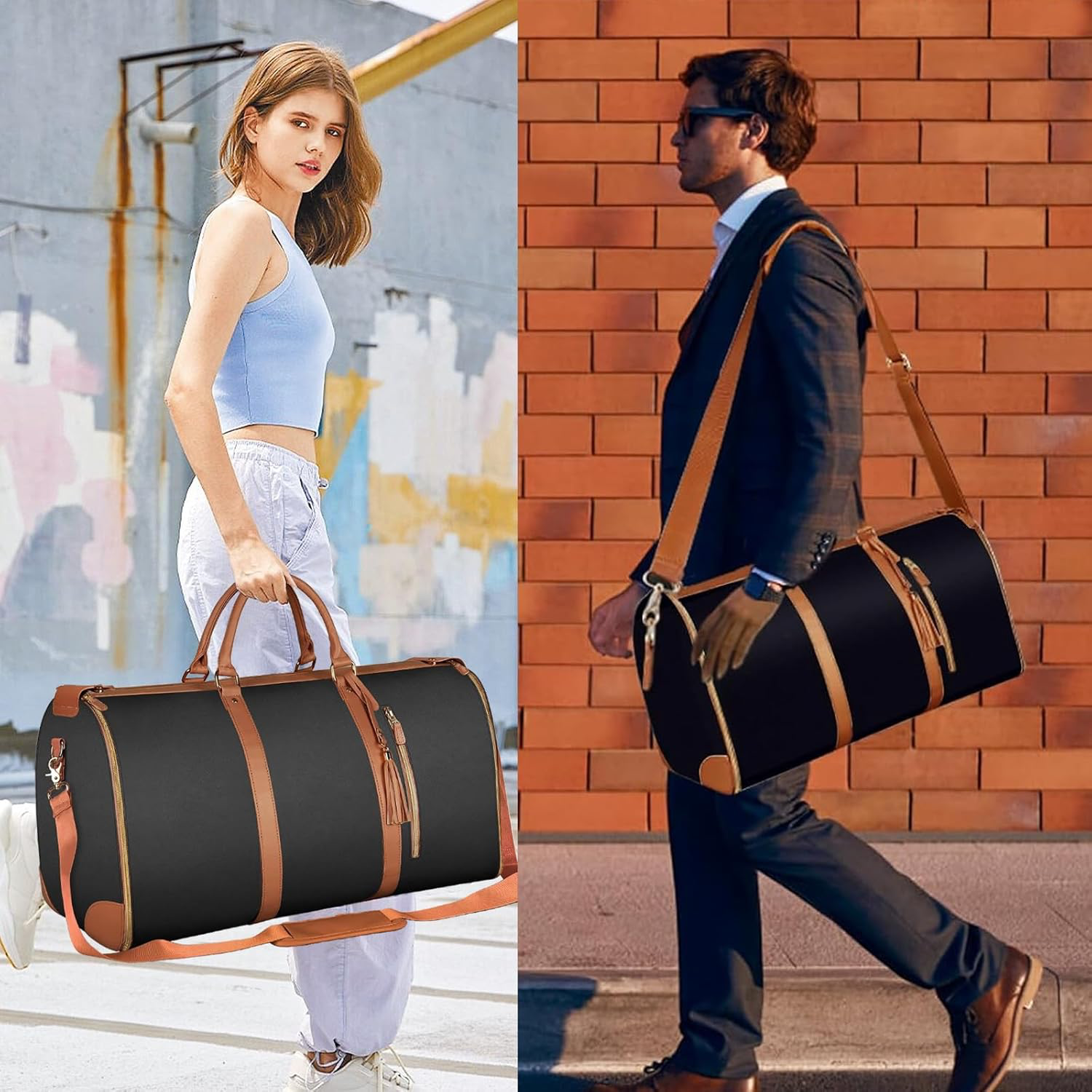 Sac de Voyage Pliable, Sac Voyage Cabine, Sac de Sport Femme Etanche, Grande Travel Bag, Sac Weekend Femme, Portable Duffle Bag, Valise Suspendue 2 en 1, Sac de Vetement Pliable Voyage (Blanc)