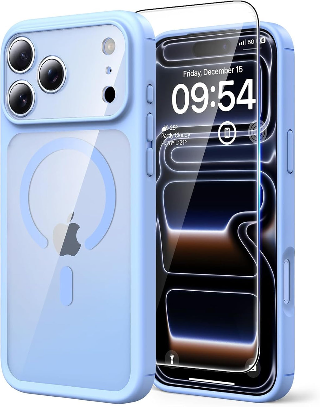Coque Magnétique pour iPhone 17 Pro avec Protection écran,Protection Totale de la Caméra, [Compatible avec MagSafe] Protection Militaire Anti-Choc Mince - Transparent