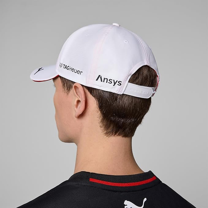 Porsche Motorsport Casquette d'équipe avec visière incurvée et Logos Porsche Motorsport et Sponsors, y Compris Un Logo sur la visière
