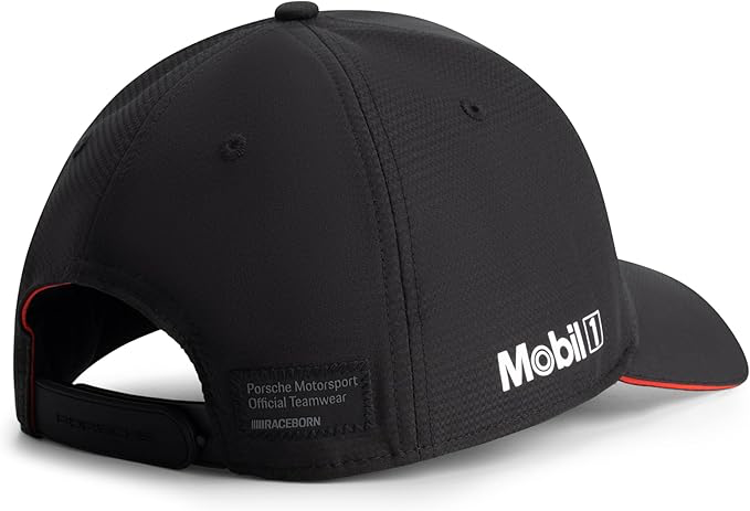 Porsche Motorsport Casquette d'équipe avec visière incurvée et Logos Porsche Motorsport et Sponsors, y Compris Un Logo sur la visière