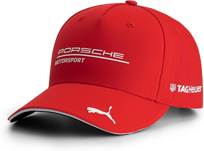 Porsche Motorsport Casquette d'équipe avec visière incurvée et Logos Porsche Motorsport et Sponsors, y Compris Un Logo sur la visière