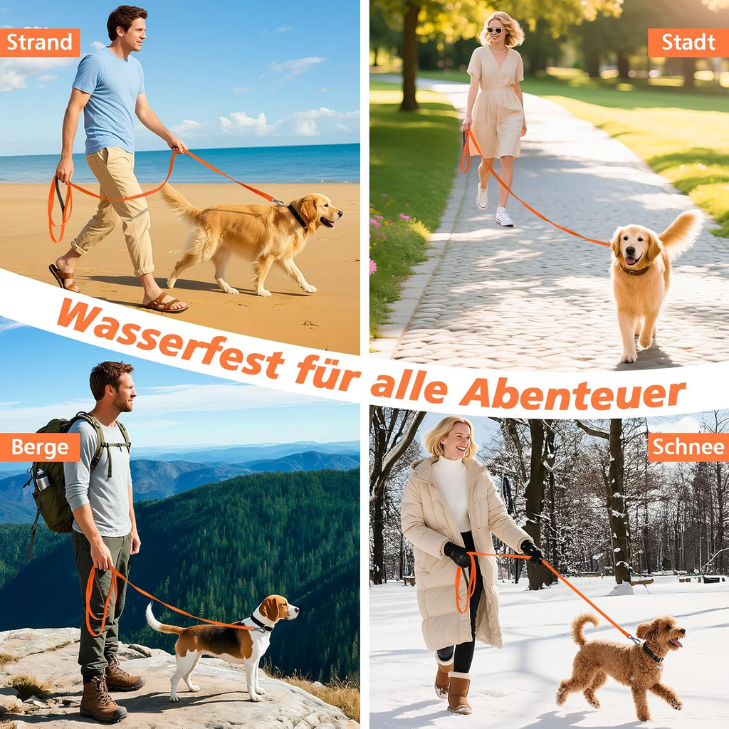 Longe pour Chien, 5M 10M 15M 20M 25M Laisse de Dressage étanches pour Chiens, Laisse pour Chien avec Mousqueton Verrouillable, Longe Robuste pour Petits, Moyens et Grands Chiens