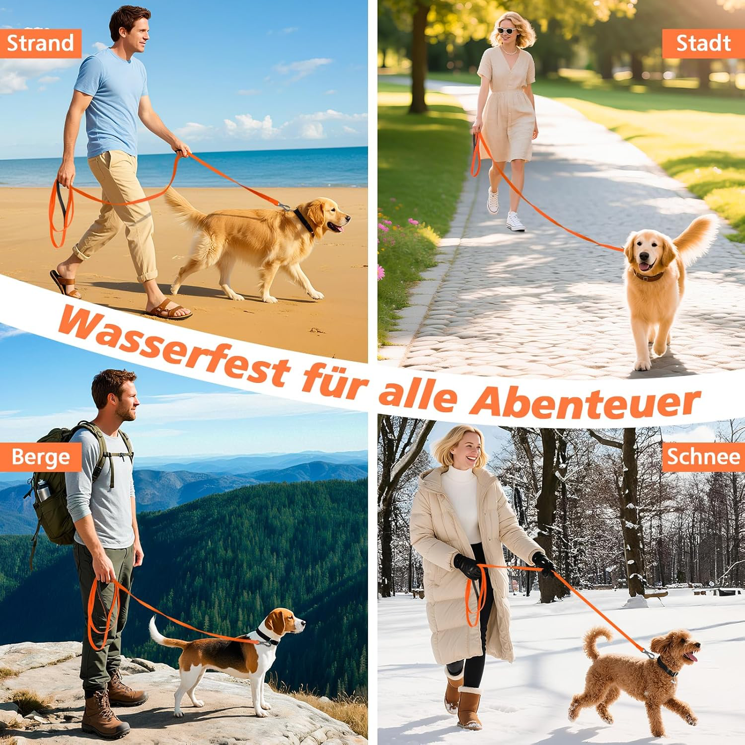 Longe pour Chien, 5M 10M 15M 20M 25M Laisse de Dressage étanches pour Chiens, Laisse pour Chien avec Mousqueton Verrouillable, Longe Robuste pour Petits, Moyens et Grands Chiens