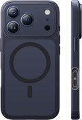 Coque Magnétique pour iPhone 17 Pro Max avec Protection Totale de l'objectif, [Compatible avec MagSafe] Protection des Boutons de Caméra,Protection Militaire Anti-Choc Mince - Noir, Orange